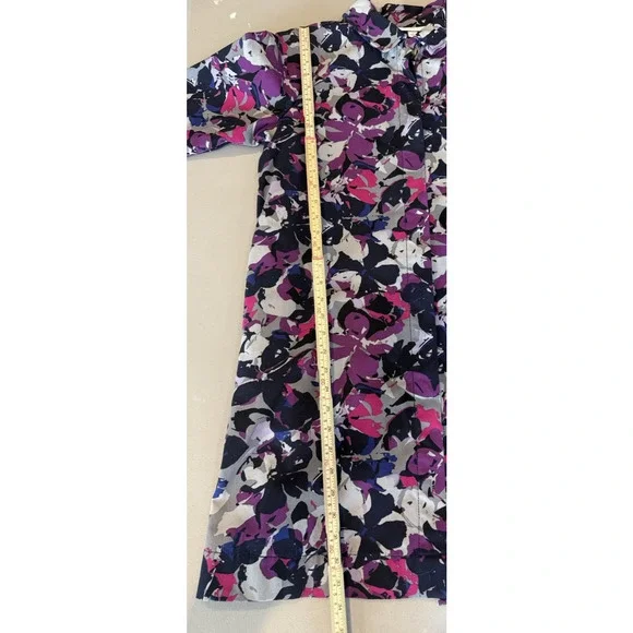 Thakoon Womens Midi Floral Trench Rain Coat Size M Bloomcore Art To Wear Abstrac - Picture 14 of 14